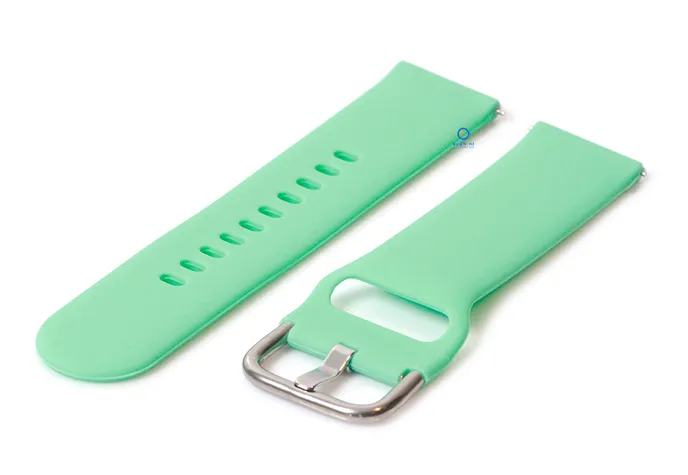 Horlogeband 22mm siliconen mint groen
