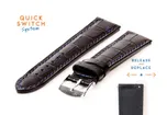 Watchstrap 20mm croco leather black