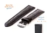 Horlogeband 20mm croco leer zwart - blauw