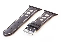 Apple Uhrenarmband Racing blau mit weißen Nähten - 44/45/46/49mm