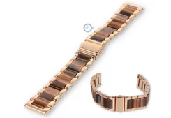 20mm marble steel strap with resin - rosegold/brown