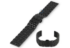 Steel bracelet 20mm - black straight