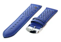 Watchstrap waterproof 24mm blue leather