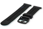 22mm siliconen bandje - ademend design - zwart/blauw