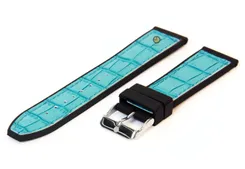 Watchstrap 20mm black-blue rubber