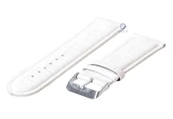 Horlogeband 24mm wit croco leer