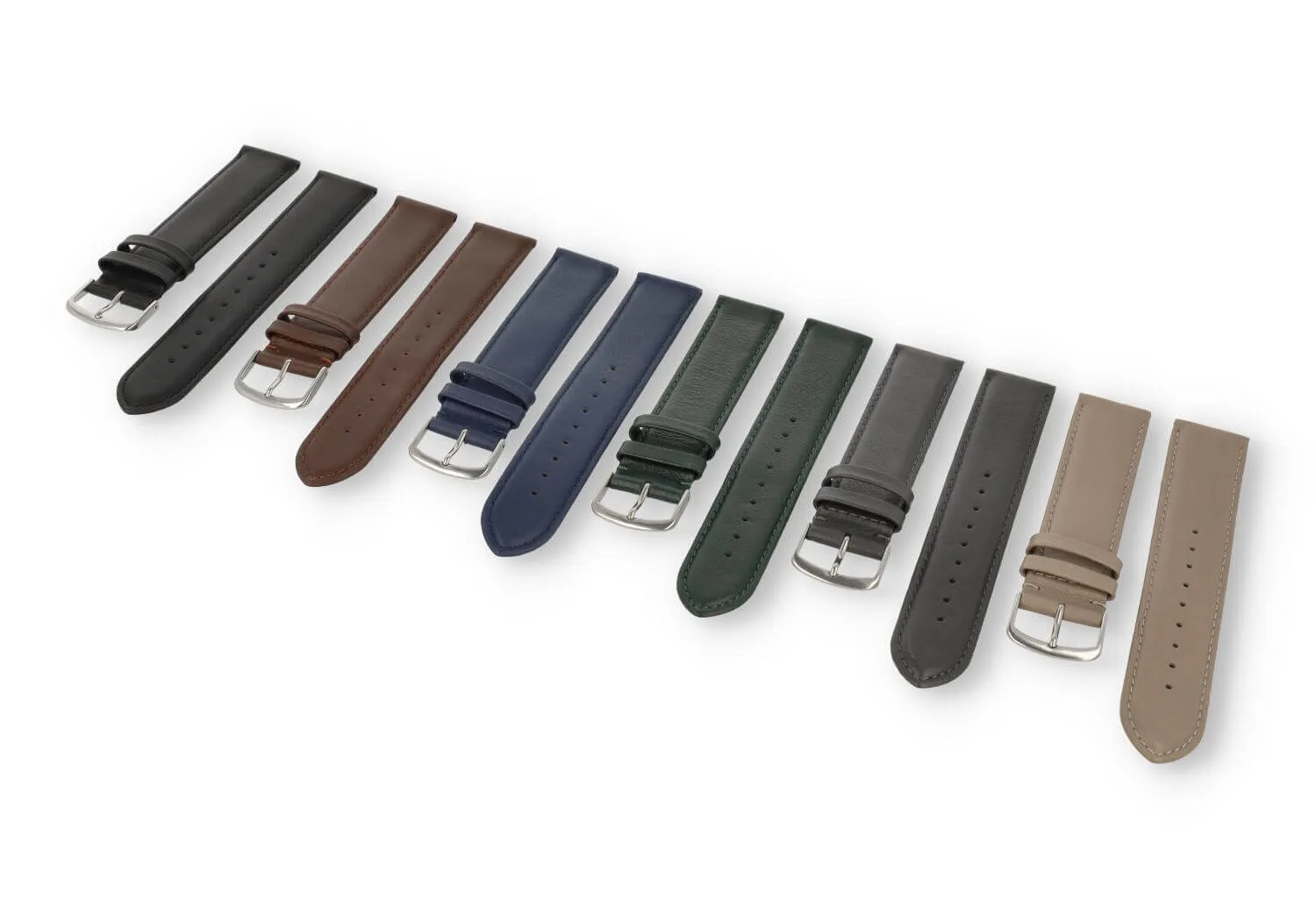 XL watch strap smooth leather - 20mm - apple green