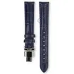 Classic dark blue leather watch strap - butterfly clasp - 16mm