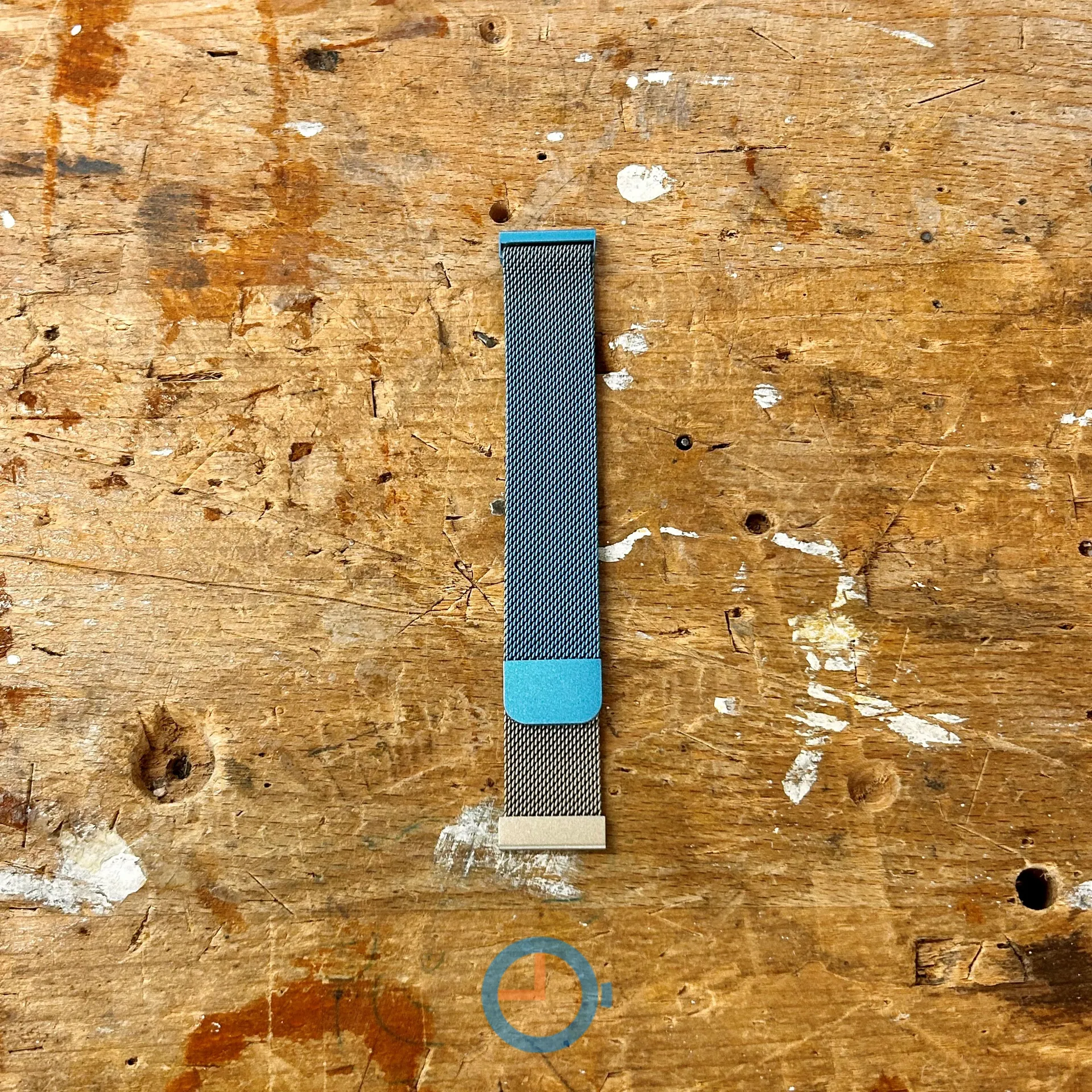Milanese 22mm horlogeband - blauw/champagne