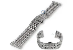 22mm metal bracelet with crystals - silver