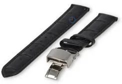 Luxe Festina horlogeband zwart leer - vlindersluiting - 16mm