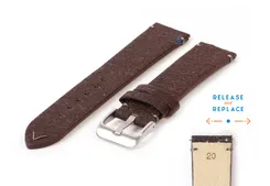 Vegan horlogeband 20mm donkerbruin