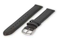 XL watch strap smooth leather - 18mm - darkgrey