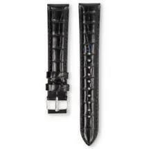 Universal 18mm black leather watch strap - Pulsar