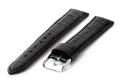Watchstrap 18mm black leather croco