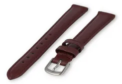 XL horlogeband glad leer - 16mm - bordeaux