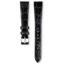 Universal 16mm black leather watch strap - Pulsar