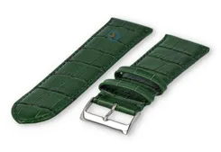 Calfskin XL strap with croco embossing - 28mm - hunting green