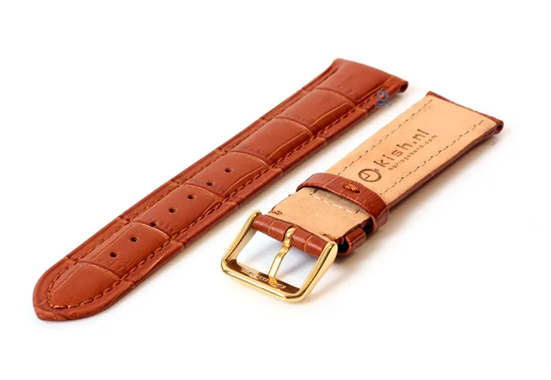 Watchstrap 18mm croco leather light brown