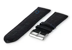 Basic croco watch strap - 24mm - dark blue