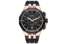 Edox Delfin 10110 Uhrenarmband Schwarz Kautschuk
