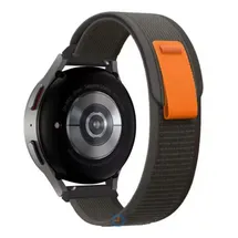 20mm Trail nylon loop watch strap - grey orange