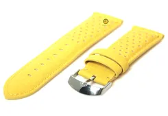 Watchstrap waterproof 22mm yellow leather