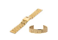 Watchstrap 18mm steel gold