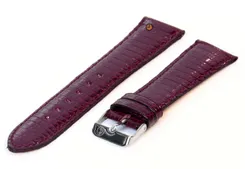 Watchstrap 22mm burgandy lizard leather