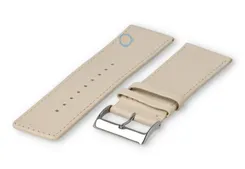 30mm watch strap smooth leather - cream-coloured