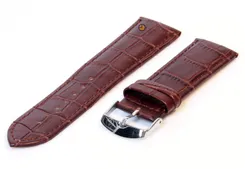 Watchstrap 18mm darkbrown leather croco