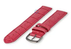 Extra-long crocoleather strap  - 20mm - raspberry