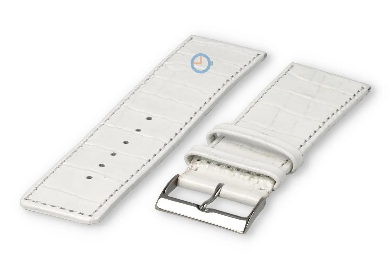 Deluxe croco watch strap XL - 30mm - white