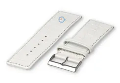 Deluxe croco watch strap XL - 30mm - white
