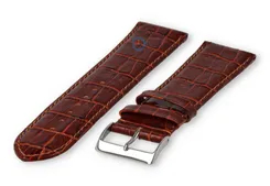 XL Calfskin watch strap - 26mm - rust-brown