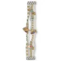 22mm bohemian beaded bracelet for watches - Ibiza silver