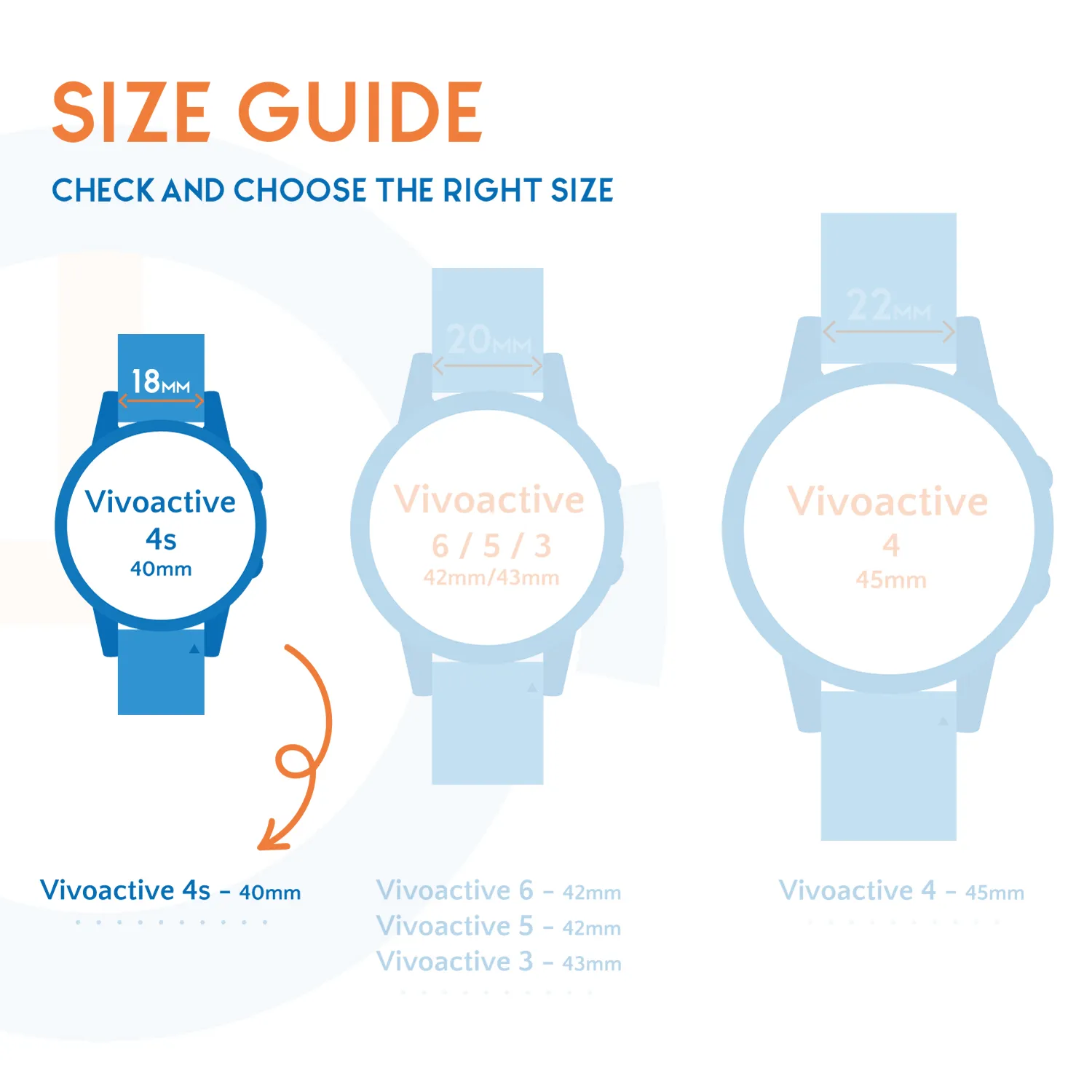 Garmin Vivoactive 4S (18mm) bandje - zwart