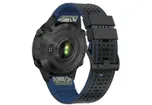 Premium 26mm strap - leather/silicone - black/blue