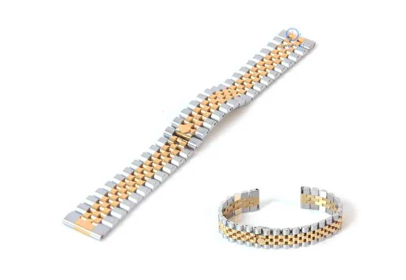 Uhrenarmband 18mm Stahl silber/gold