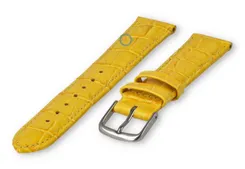 croc-print leather strap - 18mm - yellow