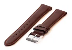 Open-end clip watch strap 18mm - leather brown