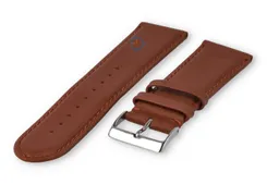 22mm watch strap smooth leather - rust-brown
