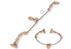 14mm jewelry watch strap - rose gold with crystals