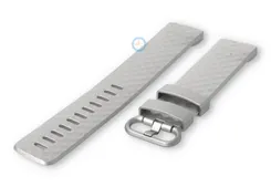 Fitbit Charge 3/4 watch band rubber - Metallic silver (Size: L)