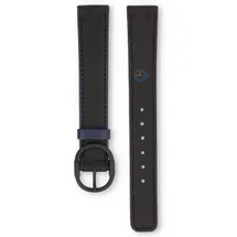 Universal 15mm black leather watch strap - Seiko