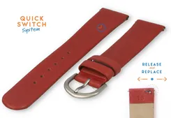 Watchstrap 18mm seamless red leather