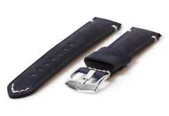 Vintage horlogeband 22mm marineblauw
