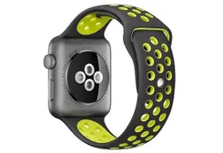 Ersatzband für Apple watch 42mm - Silikon schwarz/gelb
