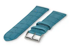 Basic croco watch strap XL - 24mm - petrol