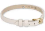 One-piece leren horlogeband - 6mm - wit met goud